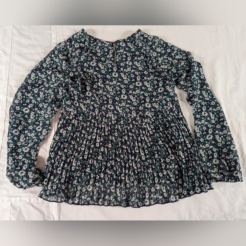 Mayoral Floral Long Sleeve Blouse/Dress Pleated Size 14